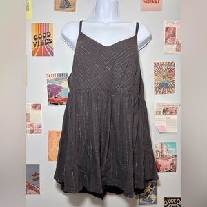 torrid Dark Brown Top with Subtle Texture